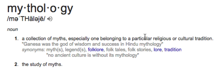 image - definition of mythology